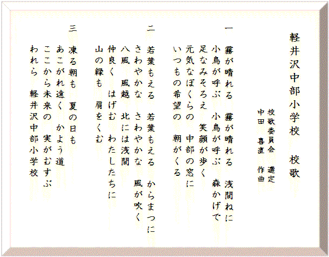 中部校歌
