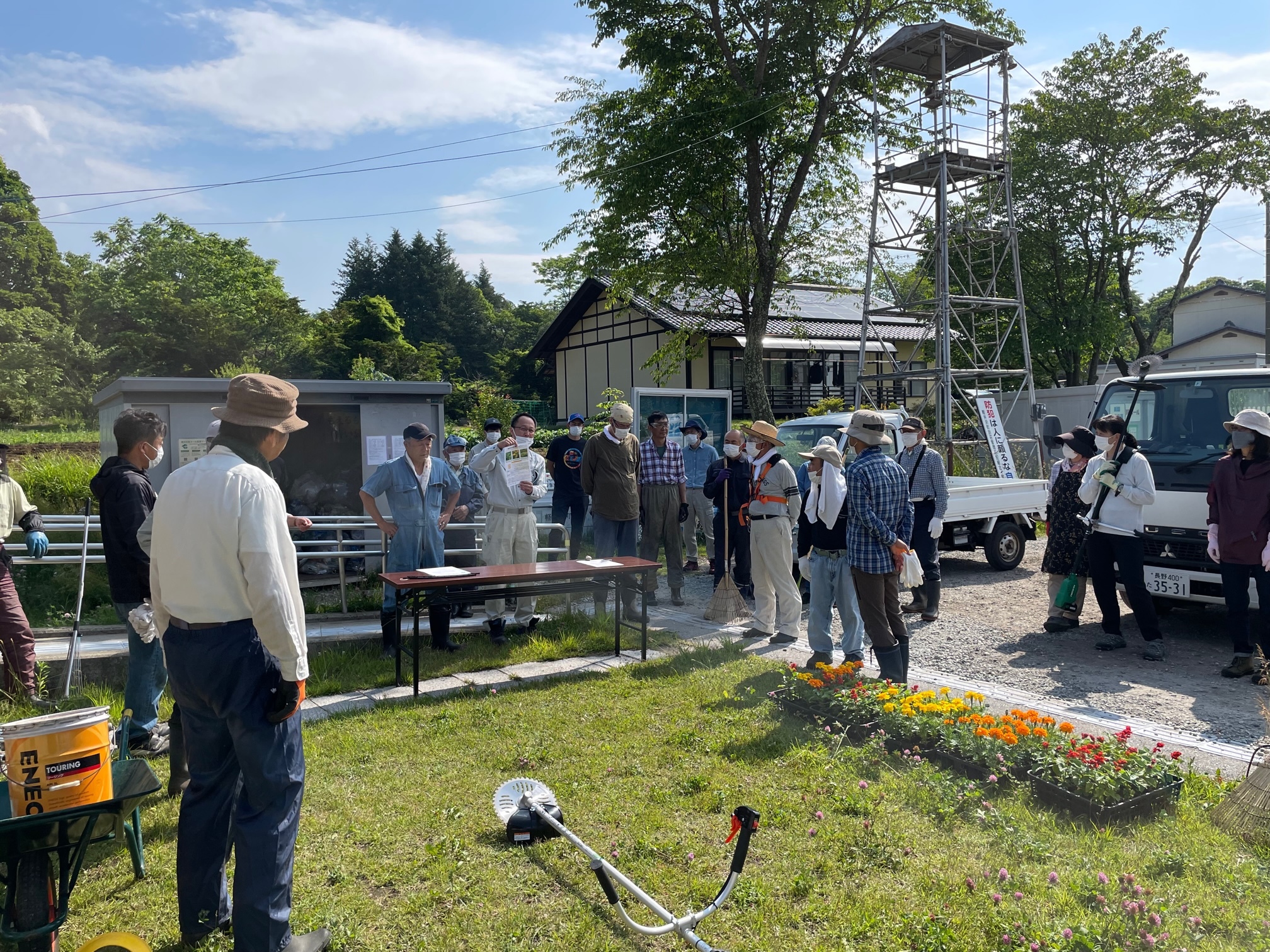駆除にあたっての事前説明の様子の画像