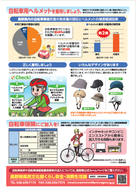 自転車安全利用チラシ（ヘルメット着用努力義務化）の画像2