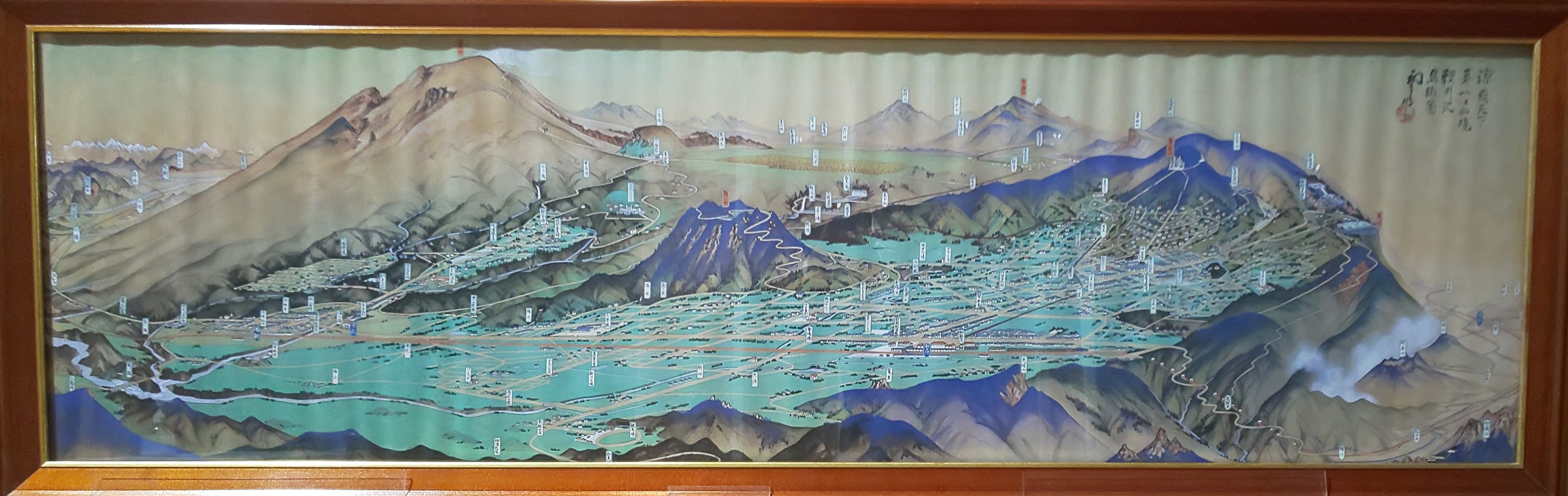 軽井沢町歴史民俗資料館 第2展示室・軽井沢鳥瞰図複製品の画像