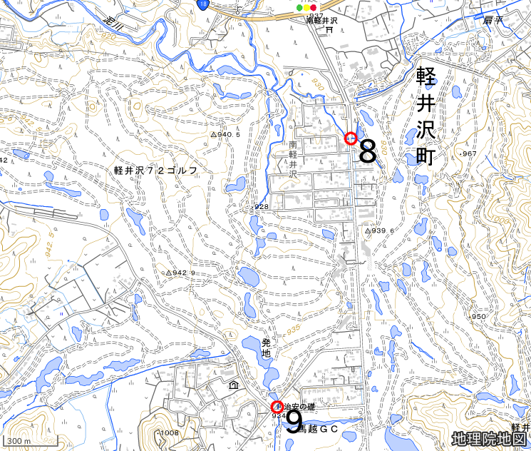 水難危険箇所8から9の場所の地図