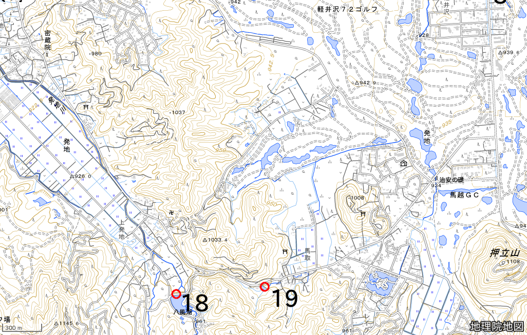 水難危険箇所18から19の場所の地図