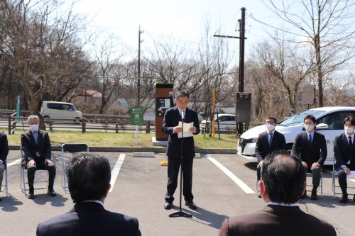 追分宿駐車場　急速充電器設置