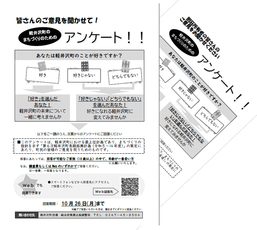 第6次軽井沢町長期振興計画町民等意向調査画像