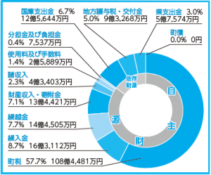 歳入予算のグラフ
