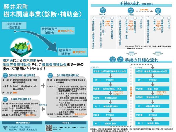 軽井沢町樹木関連事業のチラシ