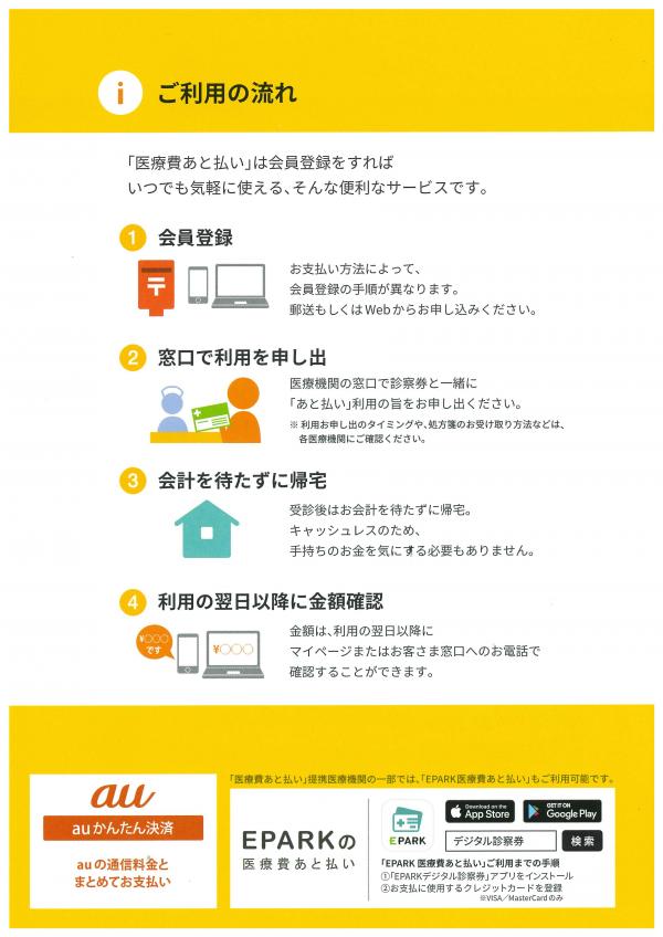 医療費あと払いサービスのご案内の画像3