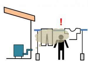 煙と洗濯物の画像