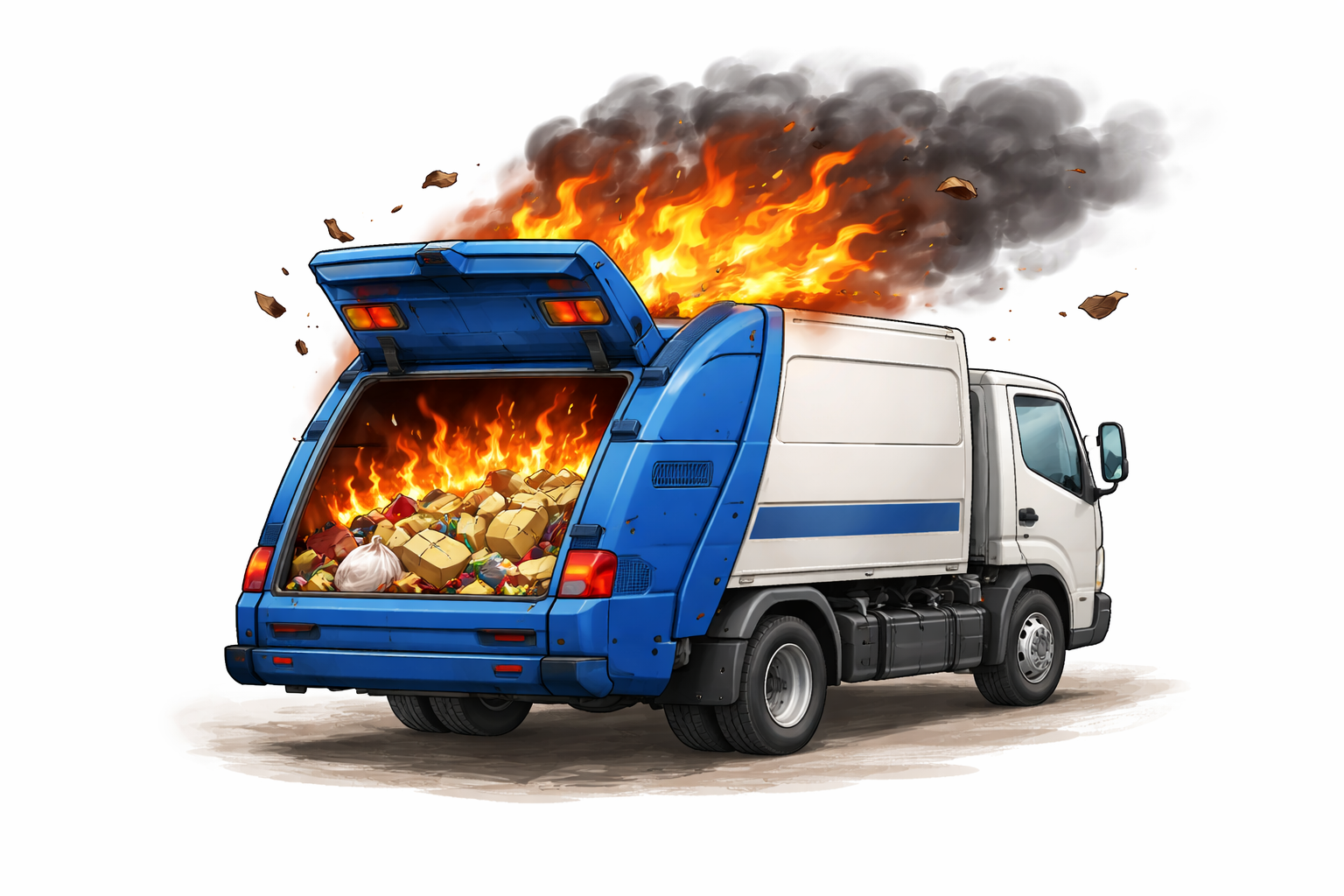 ごみ収集車火災