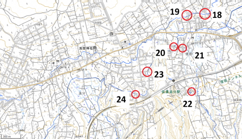 水難危険箇所18から24の場所の地図