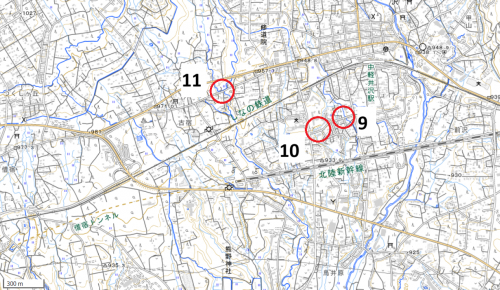 水難危険箇所9から11の場所の地図