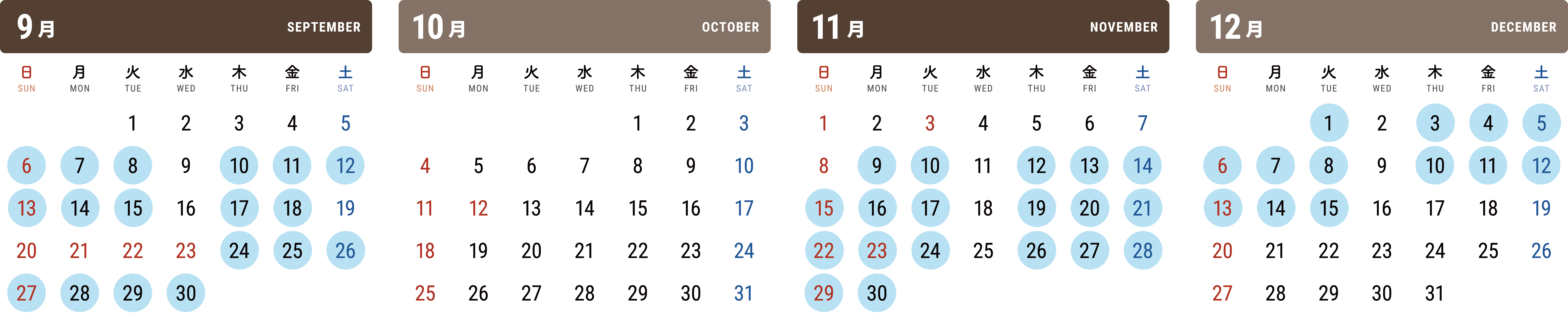 運行日を示したカレンダーの画像
